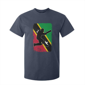 Saint Kitts and Nevis Cricket T Shirt For Kid Retro Vintage Sport Kittitian Flag West Indies Cricket Fan TS10 Navy Print Your Wear
