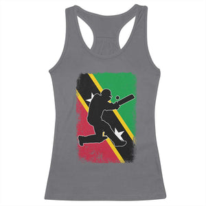 Saint Kitts and Nevis Cricket Racerback Tank Top Retro Vintage Sport Kittitian Flag West Indies Cricket Fan TS10 Charcoal Print Your Wear