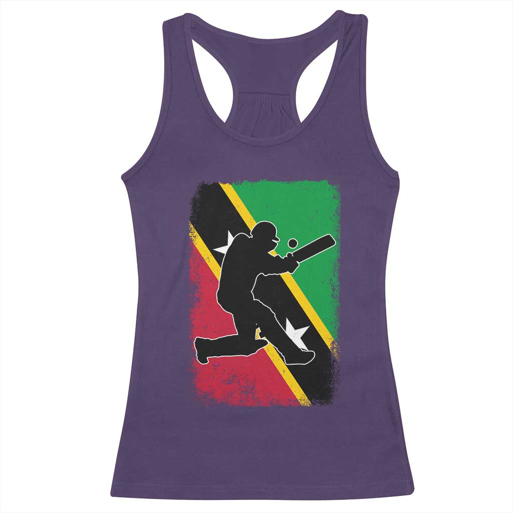 Saint Kitts and Nevis Cricket Racerback Tank Top Retro Vintage Sport Kittitian Flag West Indies Cricket Fan TS10 Purple Print Your Wear