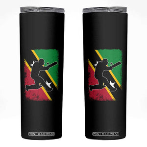 Saint Kitts and Nevis Cricket Skinny Tumbler Retro Vintage Sport Kittitian Flag West Indies Cricket Fan TS10 Black Print Your Wear