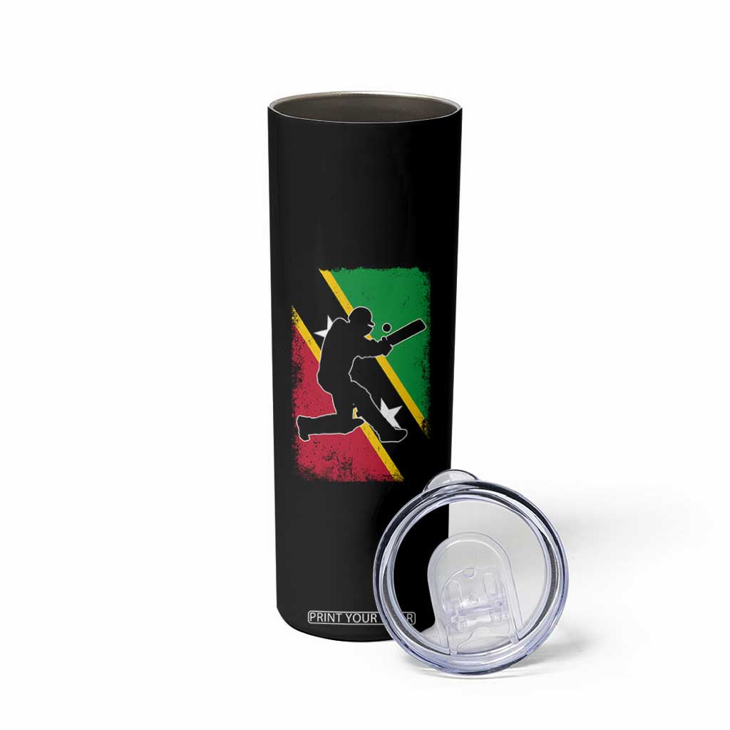 Saint Kitts and Nevis Cricket Skinny Tumbler Retro Vintage Sport Kittitian Flag West Indies Cricket Fan TS10 Print Your Wear