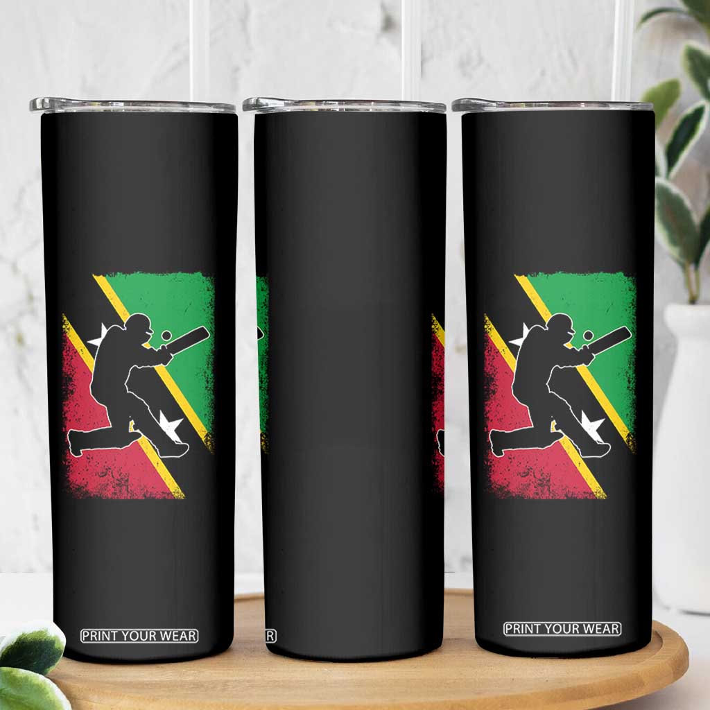 Saint Kitts and Nevis Cricket Skinny Tumbler Retro Vintage Sport Kittitian Flag West Indies Cricket Fan TS10 Print Your Wear