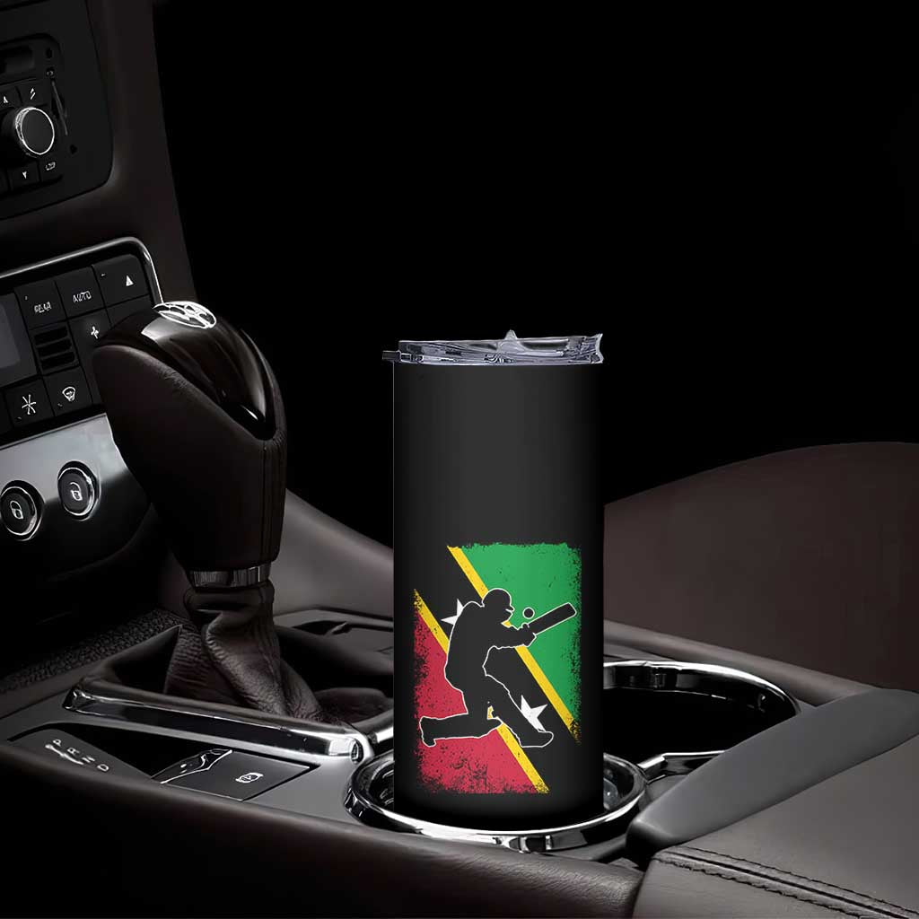 Saint Kitts and Nevis Cricket Skinny Tumbler Retro Vintage Sport Kittitian Flag West Indies Cricket Fan TS10 Print Your Wear