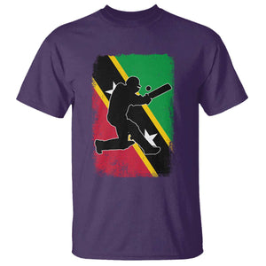 Saint Kitts and Nevis Cricket T Shirt Retro Vintage Sport Kittitian Flag West Indies Cricket Fan TS10 Purple Print Your Wear