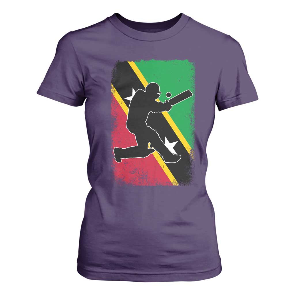Saint Kitts and Nevis Cricket T Shirt For Women Retro Vintage Sport Kittitian Flag West Indies Cricket Fan TS10 Purple Print Your Wear