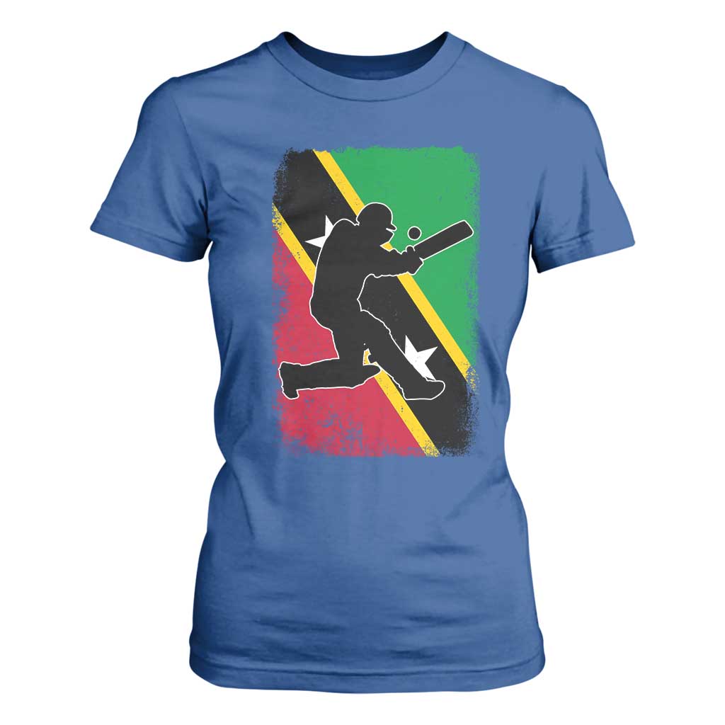 Saint Kitts and Nevis Cricket T Shirt For Women Retro Vintage Sport Kittitian Flag West Indies Cricket Fan TS10 Royal Blue Print Your Wear