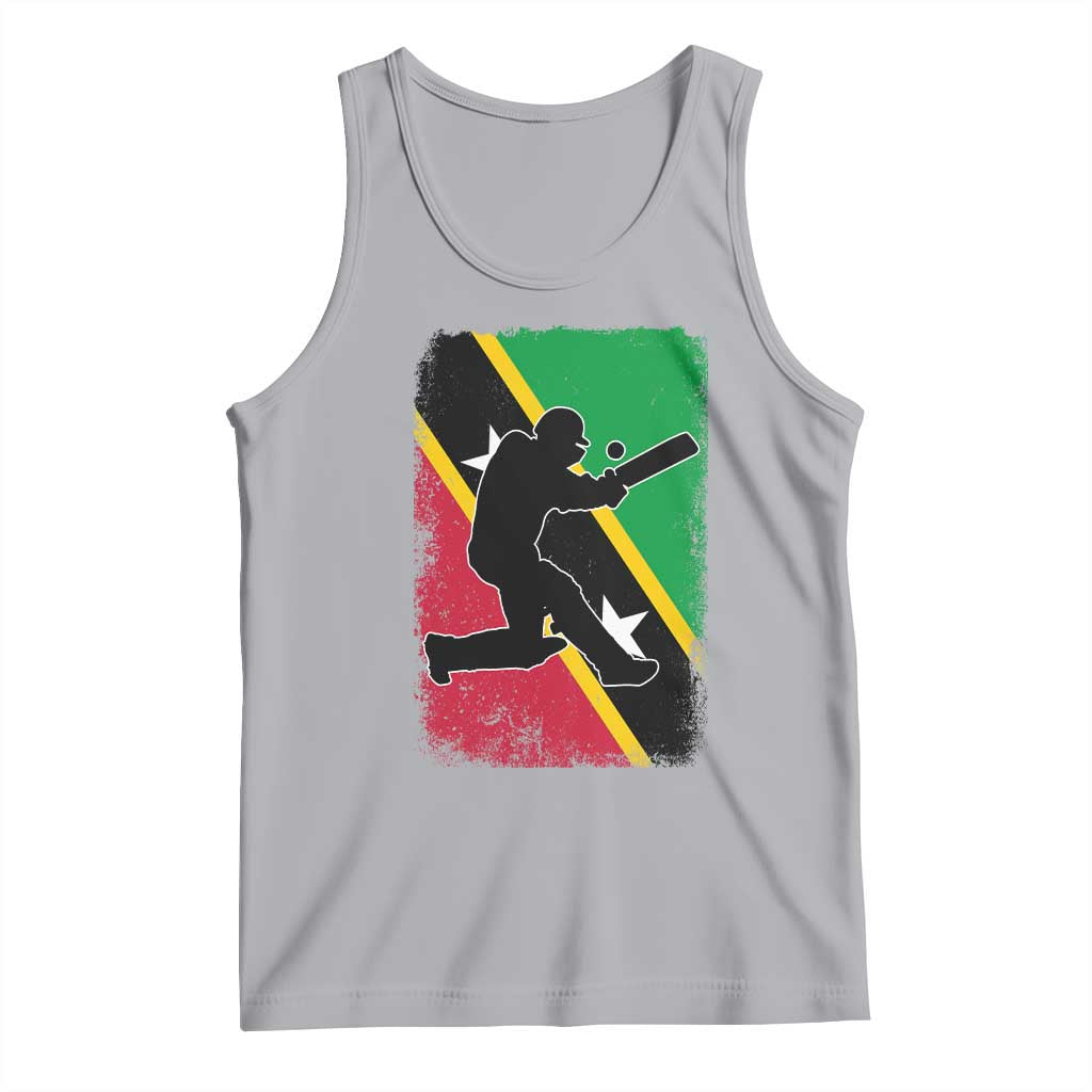 Saint Kitts and Nevis Cricket Tank Top Retro Vintage Sport Kittitian Flag West Indies Cricket Fan TS10 Athletic Heather Print Your Wear