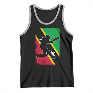 Saint Kitts and Nevis Cricket Tank Top Retro Vintage Sport Kittitian Flag West Indies Cricket Fan TS10 Black Athletic Heather Print Your Wear