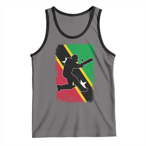 Saint Kitts and Nevis Cricket Tank Top Retro Vintage Sport Kittitian Flag West Indies Cricket Fan TS10 Deep Heather Black Print Your Wear
