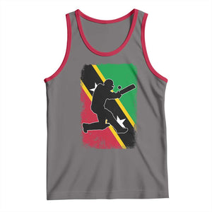 Saint Kitts and Nevis Cricket Tank Top Retro Vintage Sport Kittitian Flag West Indies Cricket Fan TS10 Deep Heather Red Print Your Wear