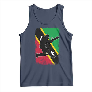 Saint Kitts and Nevis Cricket Tank Top Retro Vintage Sport Kittitian Flag West Indies Cricket Fan TS10 Navy Print Your Wear