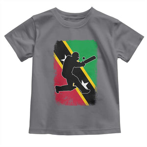 Saint Kitts and Nevis Cricket Toddler T Shirt Retro Vintage Sport Kittitian Flag West Indies Cricket Fan TS10 Charcoal Print Your Wear