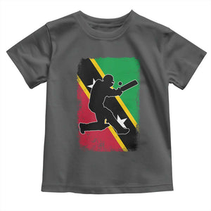 Saint Kitts and Nevis Cricket Toddler T Shirt Retro Vintage Sport Kittitian Flag West Indies Cricket Fan TS10 Dark Heather Print Your Wear