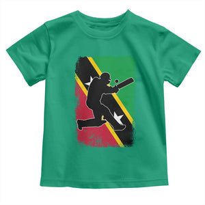 Saint Kitts and Nevis Cricket Toddler T Shirt Retro Vintage Sport Kittitian Flag West Indies Cricket Fan TS10 Irish Green Print Your Wear