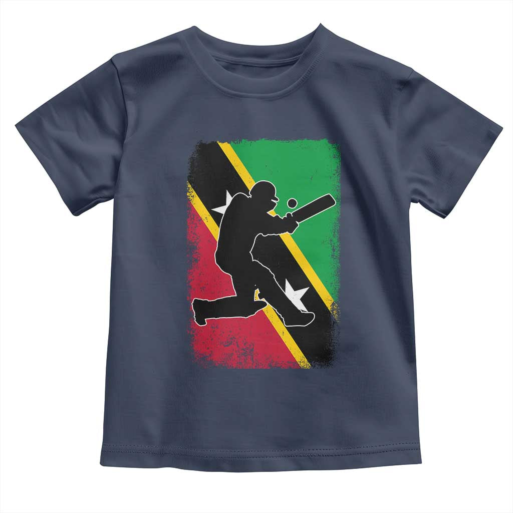 Saint Kitts and Nevis Cricket Toddler T Shirt Retro Vintage Sport Kittitian Flag West Indies Cricket Fan TS10 Navy Print Your Wear