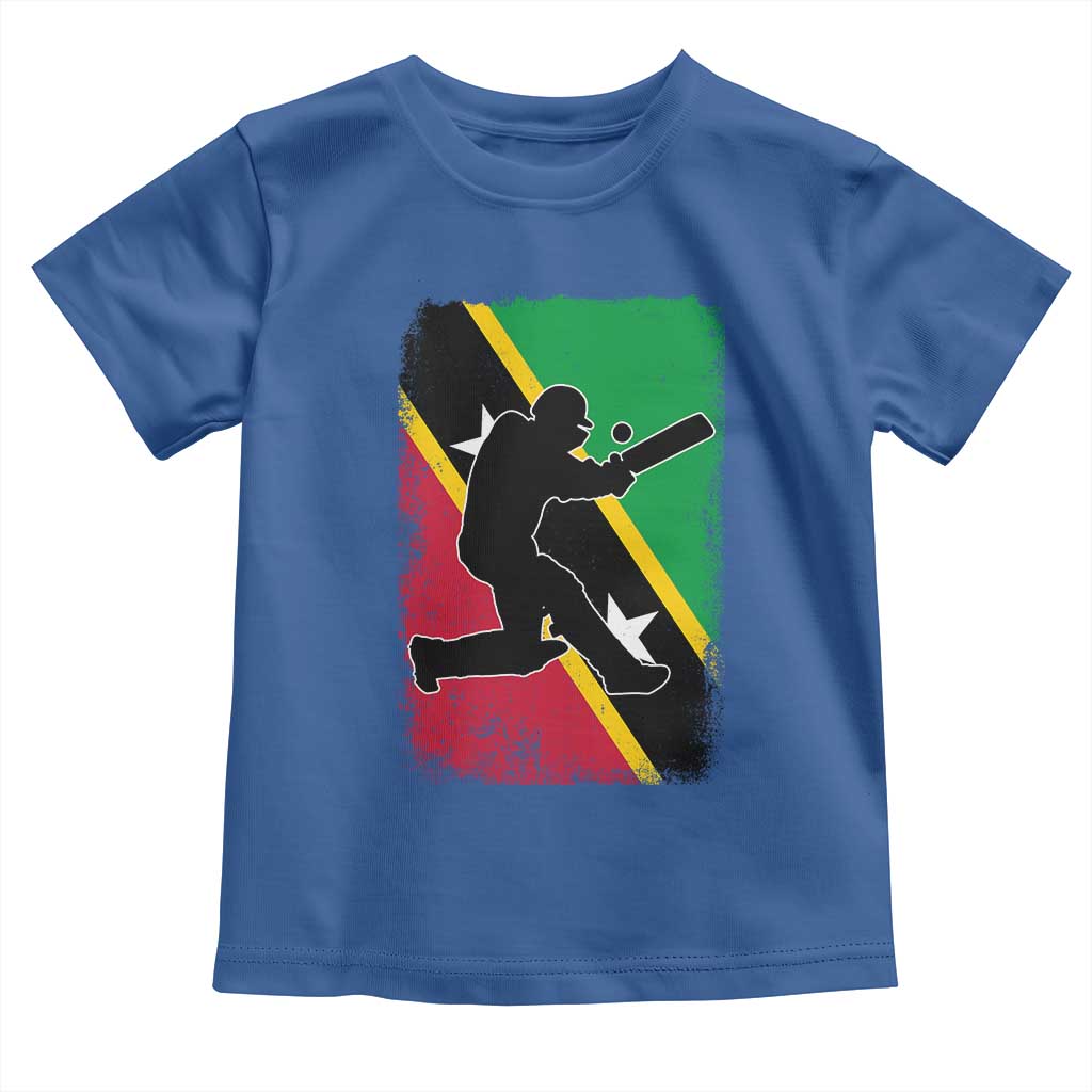 Saint Kitts and Nevis Cricket Toddler T Shirt Retro Vintage Sport Kittitian Flag West Indies Cricket Fan TS10 Royal Blue Print Your Wear