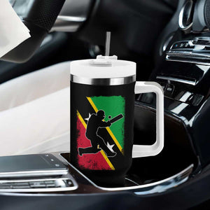 Saint Kitts and Nevis Cricket Tumbler With Handle Retro Vintage Sport Kittitian Flag West Indies Cricket Fan TS10 Print Your Wear