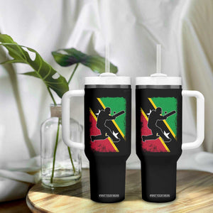 Saint Kitts and Nevis Cricket Tumbler With Handle Retro Vintage Sport Kittitian Flag West Indies Cricket Fan TS10 Print Your Wear