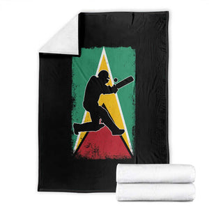 Guyana Cricket Throw Blanket Retro Vintage Sport Guyanese Flag West Indies Cricket Fan TS10 Black Print Your Wear
