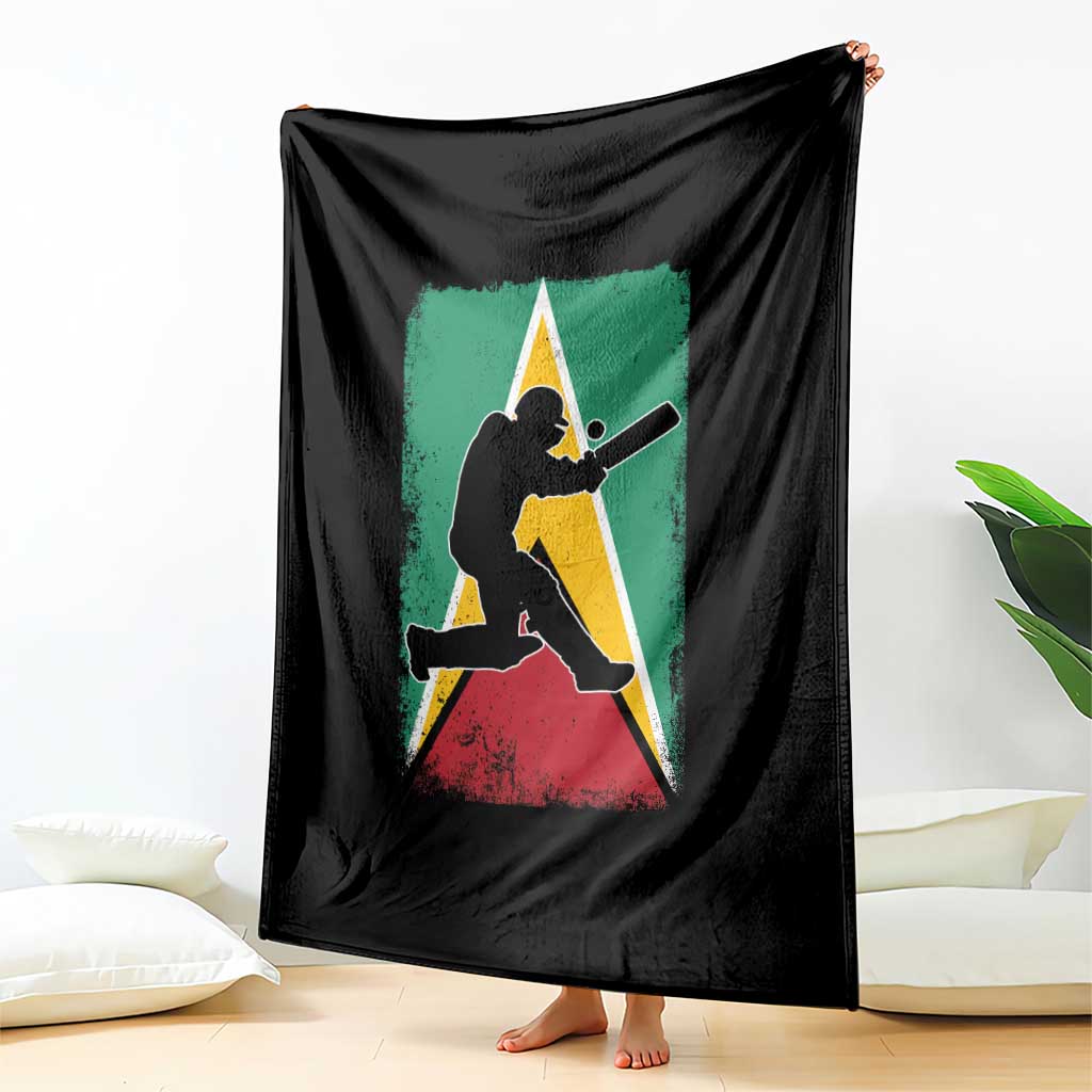 Guyana Cricket Throw Blanket Retro Vintage Sport Guyanese Flag West Indies Cricket Fan TS10 Print Your Wear