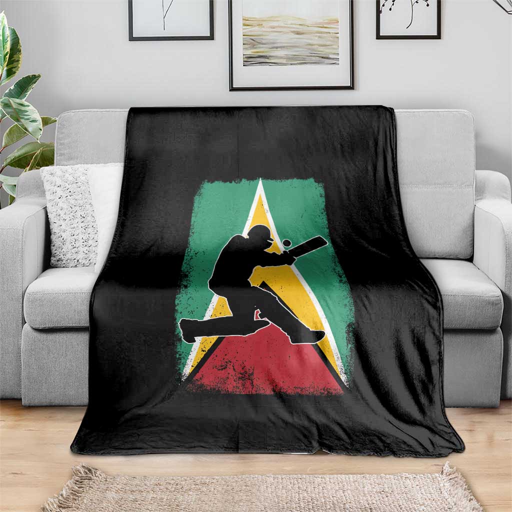 Guyana Cricket Throw Blanket Retro Vintage Sport Guyanese Flag West Indies Cricket Fan TS10 Print Your Wear