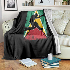 Guyana Cricket Throw Blanket Retro Vintage Sport Guyanese Flag West Indies Cricket Fan TS10 Print Your Wear