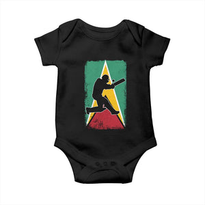 Guyana Cricket Baby Onesie Retro Vintage Sport Guyanese Flag West Indies Cricket Fan TS10 Black Print Your Wear