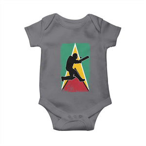 Guyana Cricket Baby Onesie Retro Vintage Sport Guyanese Flag West Indies Cricket Fan TS10 Charcoal Print Your Wear