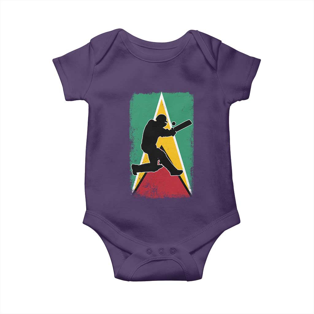 Guyana Cricket Baby Onesie Retro Vintage Sport Guyanese Flag West Indies Cricket Fan TS10 Purple Print Your Wear