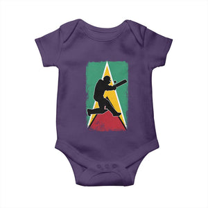 Guyana Cricket Baby Onesie Retro Vintage Sport Guyanese Flag West Indies Cricket Fan TS10 Purple Print Your Wear