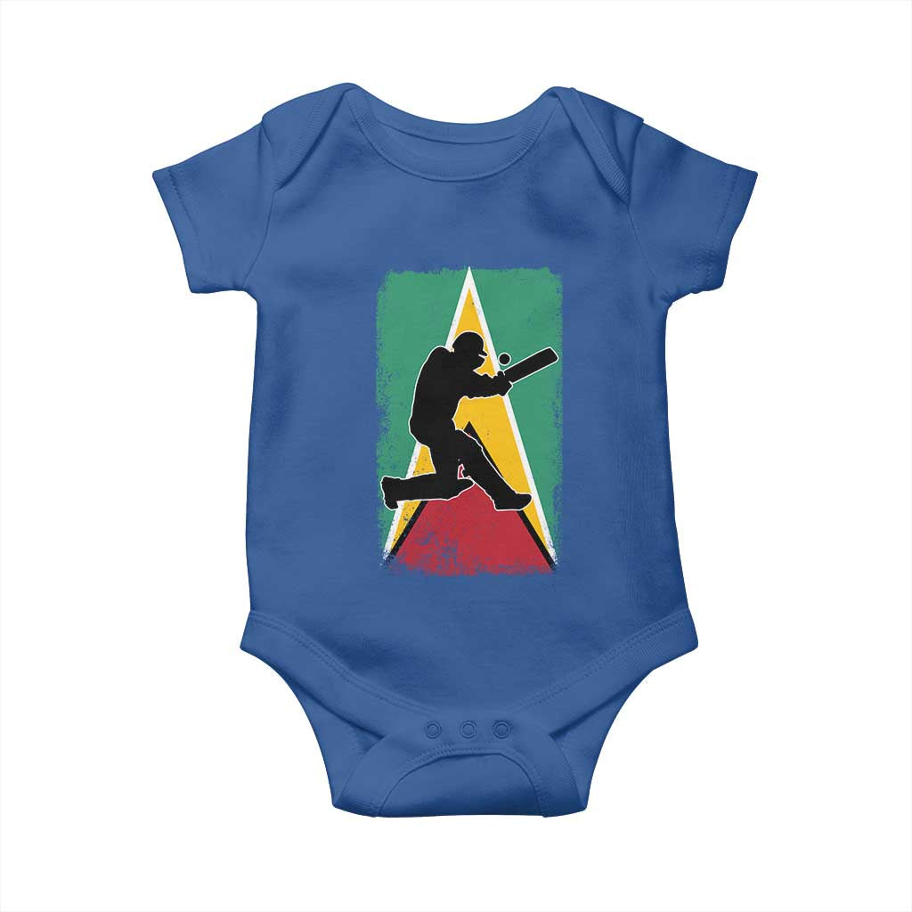 Guyana Cricket Baby Onesie Retro Vintage Sport Guyanese Flag West Indies Cricket Fan TS10 Royal Blue Print Your Wear