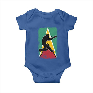 Guyana Cricket Baby Onesie Retro Vintage Sport Guyanese Flag West Indies Cricket Fan TS10 Royal Blue Print Your Wear