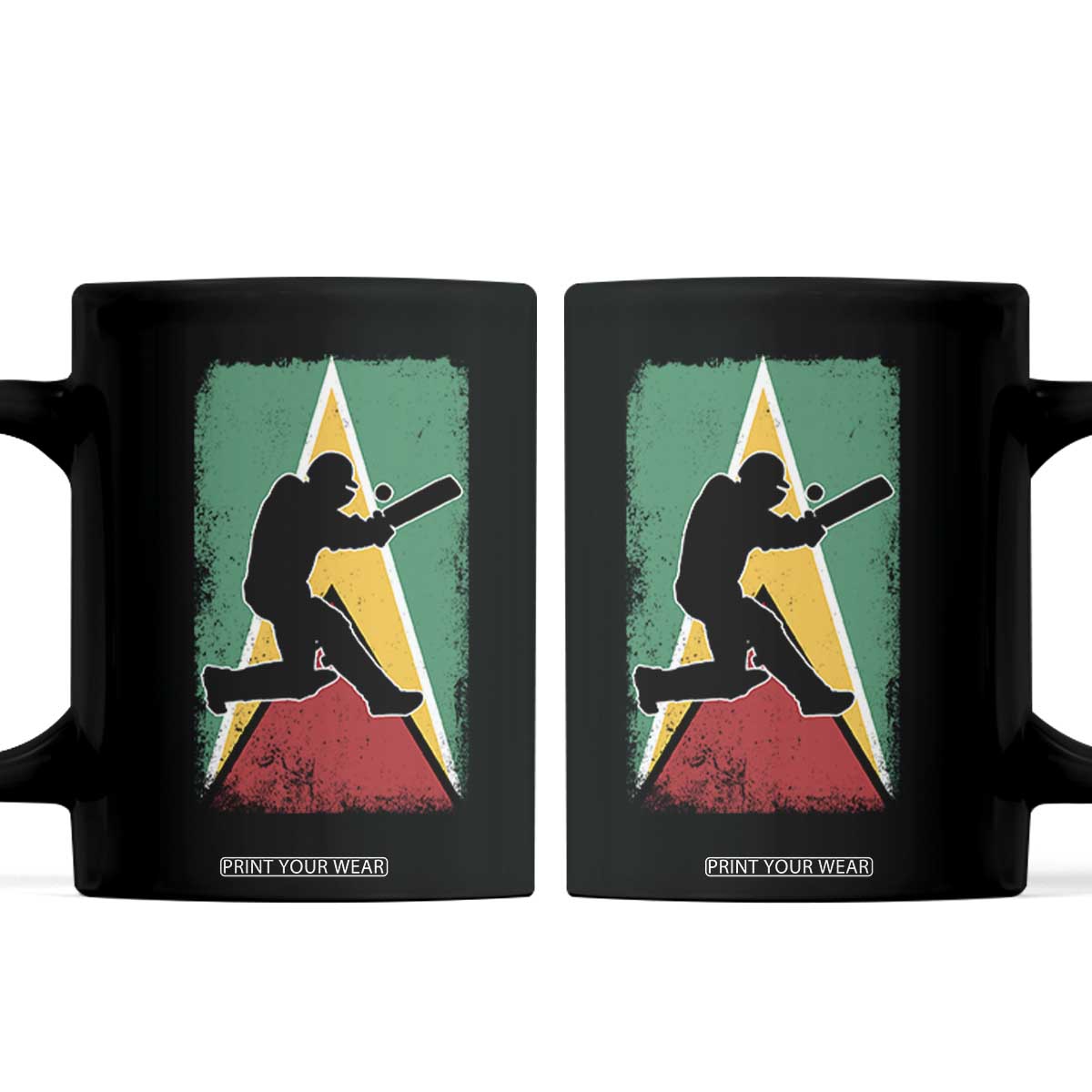Guyana Cricket Coffee Mug Retro Vintage Sport Guyanese Flag West Indies Cricket Fan TS10 Black Print Your Wear