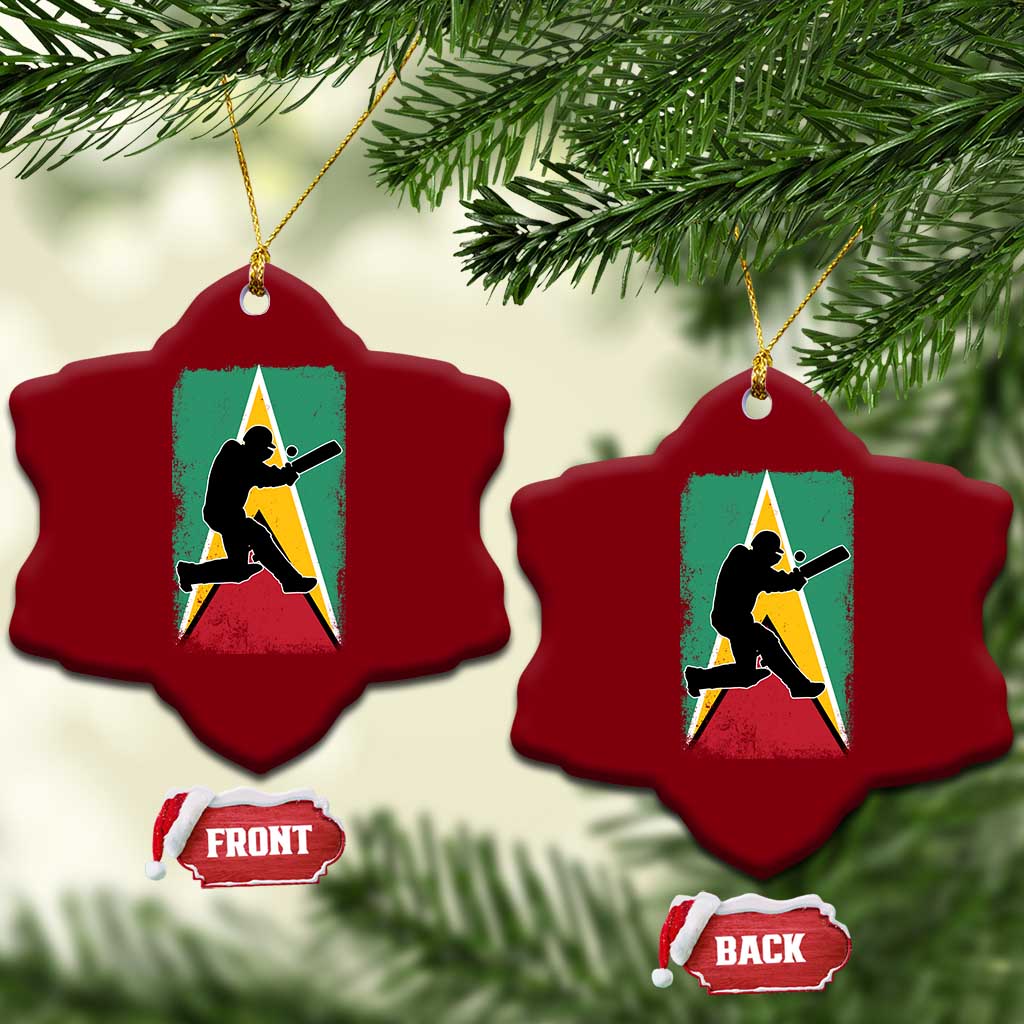 Guyana Cricket Ceramic Ornament Retro Vintage Sport Guyanese Flag West Indies Cricket Fan TS10 Print Your Wear