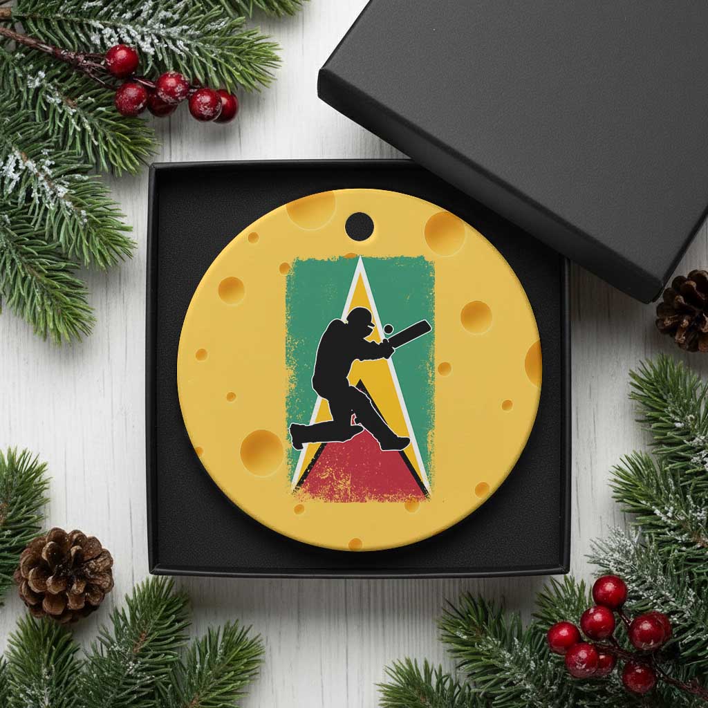 Guyana Cricket Ceramic Ornament Retro Vintage Sport Guyanese Flag West Indies Cricket Fan TS10 1pc Yellow Cheese Print Your Wear
