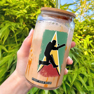 Guyana Cricket Glass Can Retro Vintage Sport Guyanese Flag West Indies Cricket Fan TS10 Black Print Your Wear