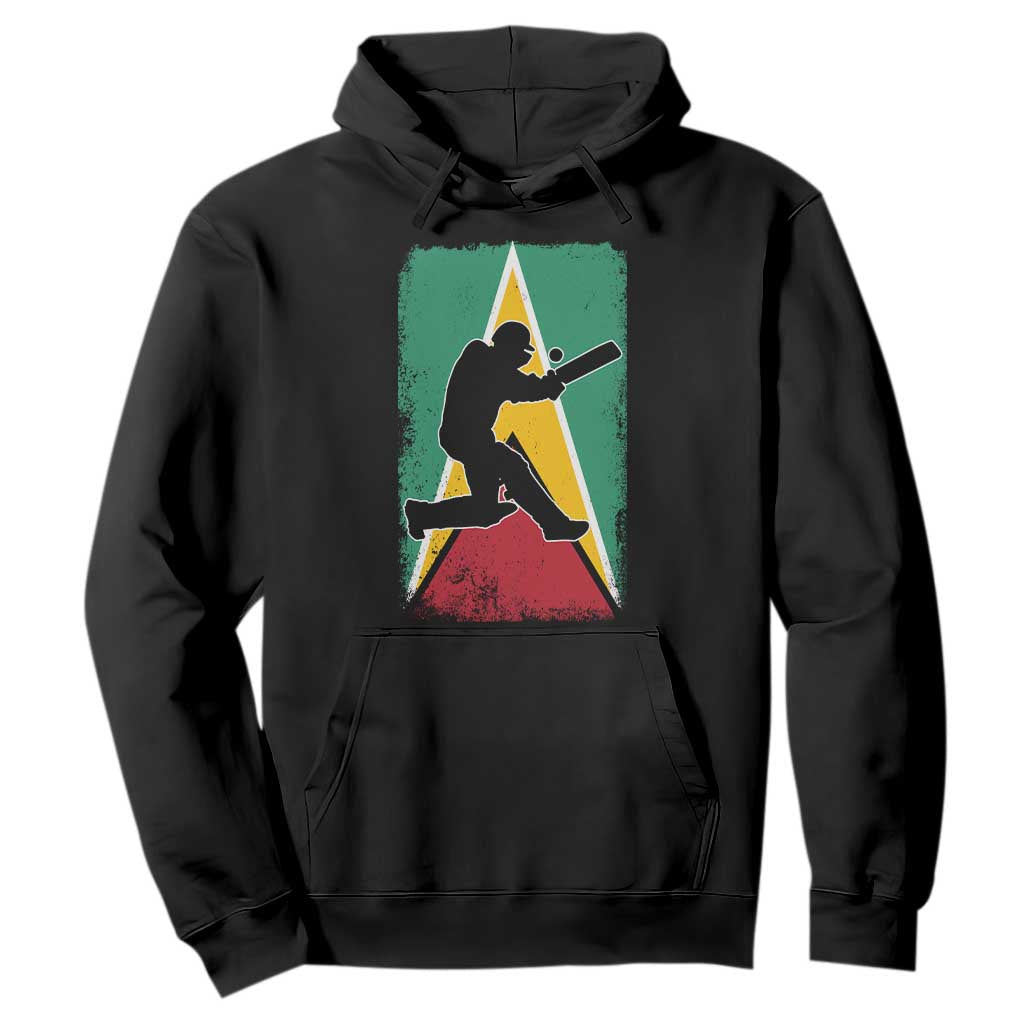 Guyana Cricket Hoodie Retro Vintage Sport Guyanese Flag West Indies Cricket Fan TS10 Black Print Your Wear