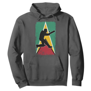 Guyana Cricket Hoodie Retro Vintage Sport Guyanese Flag West Indies Cricket Fan TS10 Dark Heather Print Your Wear