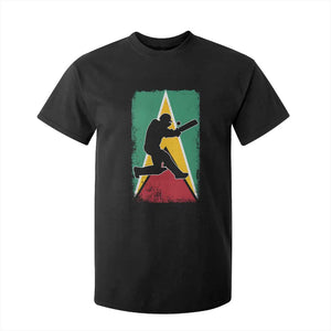 Guyana Cricket T Shirt For Kid Retro Vintage Sport Guyanese Flag West Indies Cricket Fan TS10 Black Print Your Wear