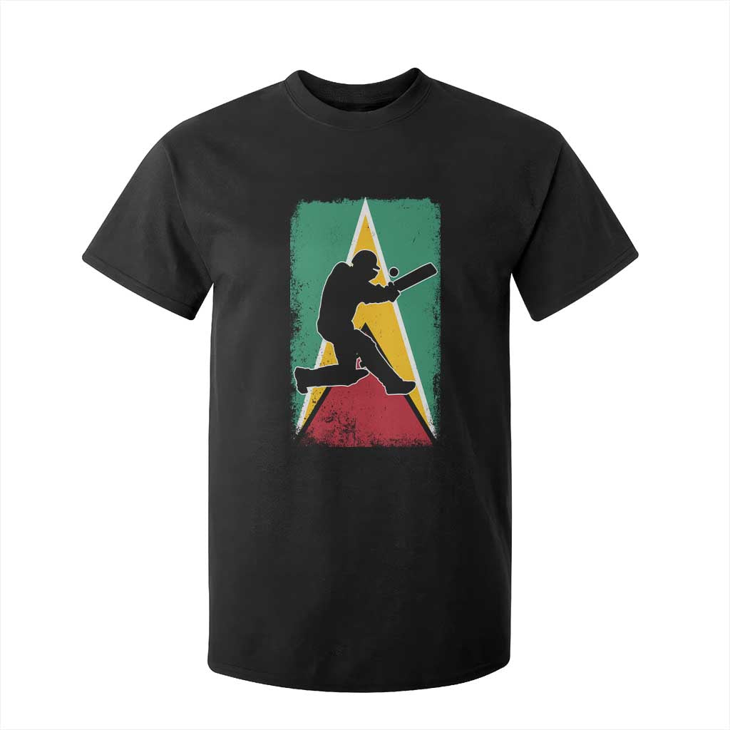 Guyana Cricket T Shirt For Kid Retro Vintage Sport Guyanese Flag West Indies Cricket Fan TS10 Black Print Your Wear