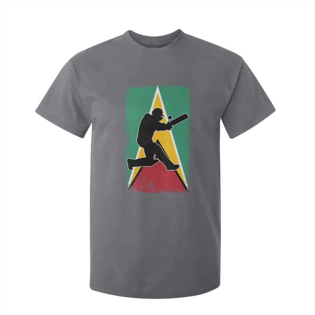 Guyana Cricket T Shirt For Kid Retro Vintage Sport Guyanese Flag West Indies Cricket Fan TS10 Charcoal Print Your Wear