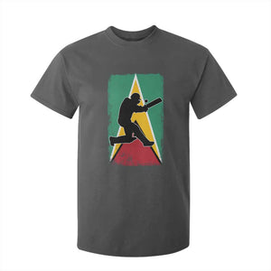 Guyana Cricket T Shirt For Kid Retro Vintage Sport Guyanese Flag West Indies Cricket Fan TS10 Dark Heather Print Your Wear