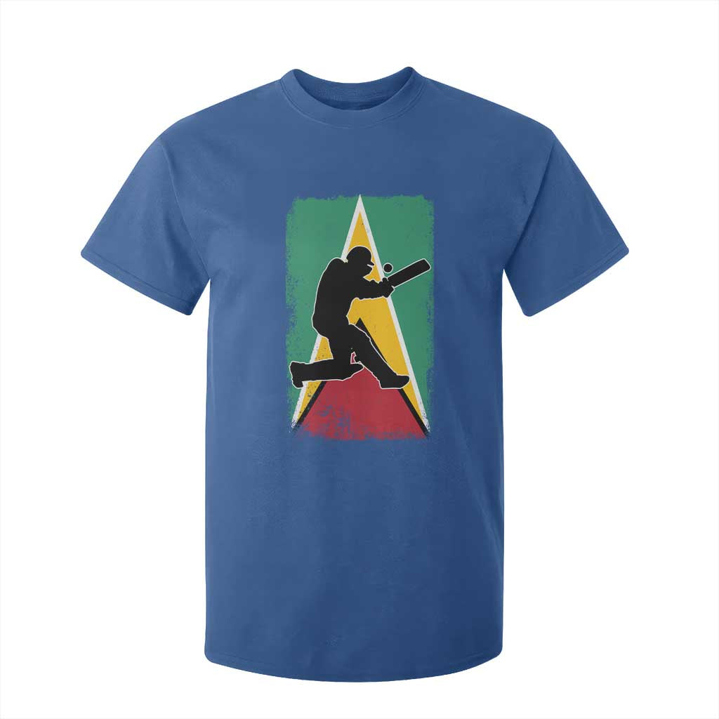 Guyana Cricket T Shirt For Kid Retro Vintage Sport Guyanese Flag West Indies Cricket Fan TS10 Royal Blue Print Your Wear