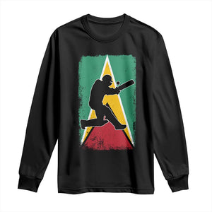 Guyana Cricket Long Sleeve Shirt Retro Vintage Sport Guyanese Flag West Indies Cricket Fan TS10 Black Print Your Wear
