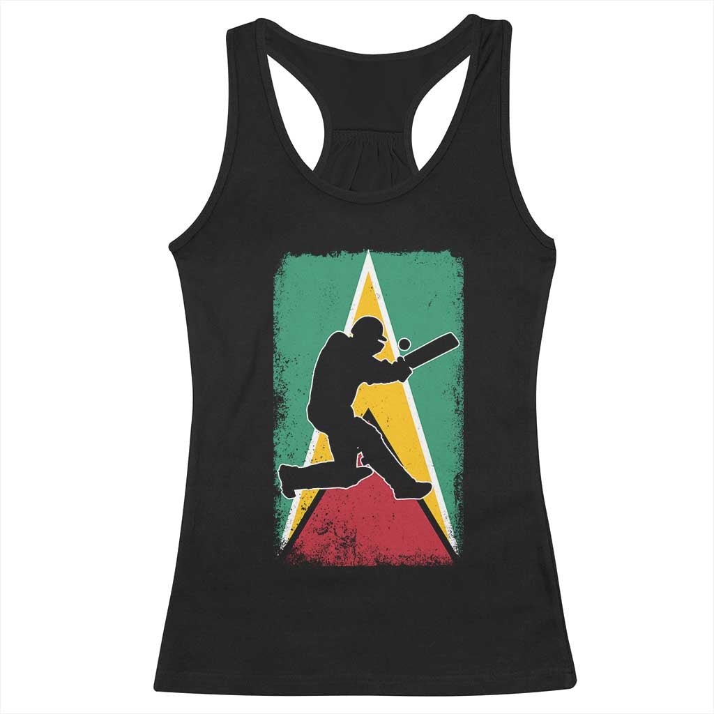 Guyana Cricket Racerback Tank Top Retro Vintage Sport Guyanese Flag West Indies Cricket Fan TS10 Black Print Your Wear