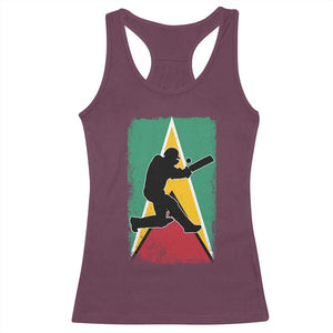 Guyana Cricket Racerback Tank Top Retro Vintage Sport Guyanese Flag West Indies Cricket Fan TS10 Maroon Print Your Wear