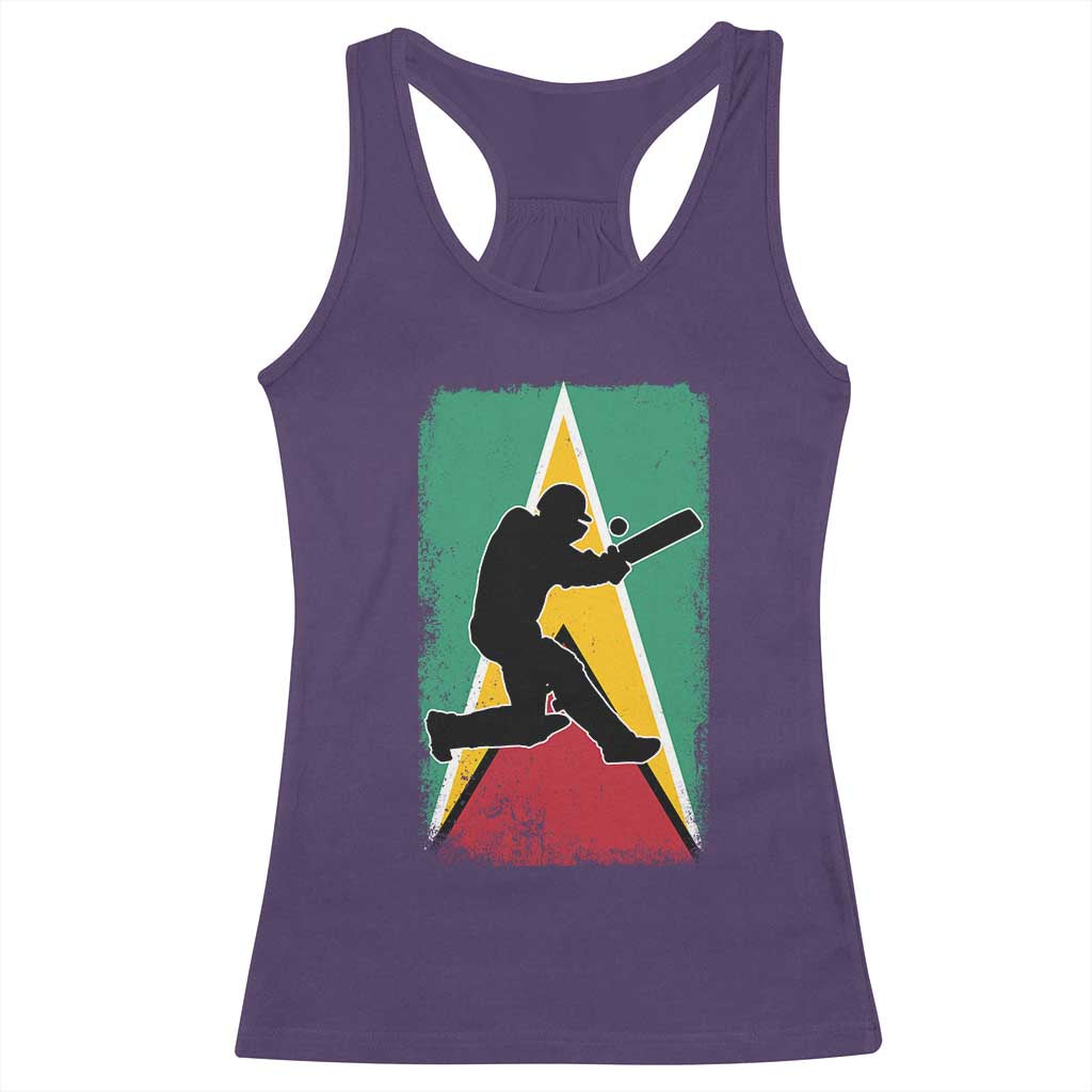 Guyana Cricket Racerback Tank Top Retro Vintage Sport Guyanese Flag West Indies Cricket Fan TS10 Purple Print Your Wear