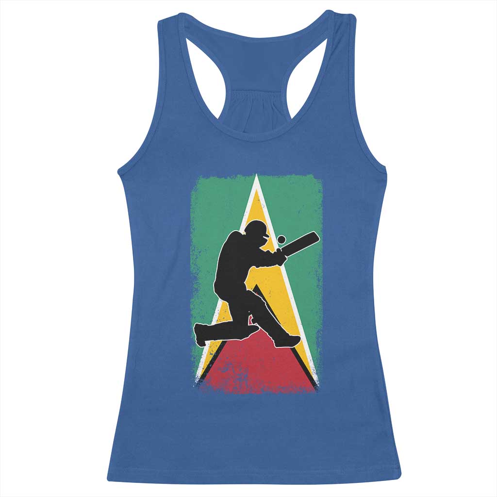 Guyana Cricket Racerback Tank Top Retro Vintage Sport Guyanese Flag West Indies Cricket Fan TS10 Royal Blue Print Your Wear