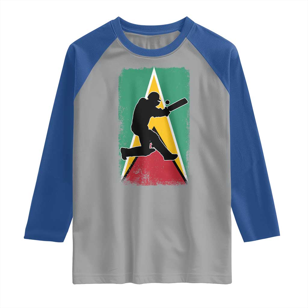 Guyana Cricket Raglan Shirt Retro Vintage Sport Guyanese Flag West Indies Cricket Fan TS10 Sport Gray Royal Print Your Wear