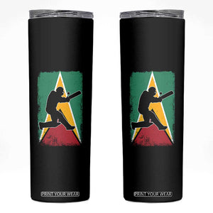 Guyana Cricket Skinny Tumbler Retro Vintage Sport Guyanese Flag West Indies Cricket Fan TS10 Black Print Your Wear